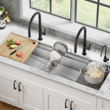 KRAUS Kore Dual Tier 57" Undermount Workstation 16 Gauge Single Bowl Kitchen Sink