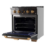 Kucht 30" 4.2 cu. ft. 4 Burner Natural Gas Dual Fuel Range in Titanium Stainle - KXD30
