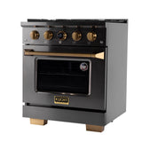 Kucht 30" 4.2 cu. ft. 4 Burner Natural Gas Dual Fuel Range in Titanium Stainle - KXD30