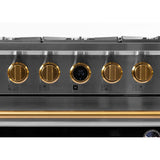 Kucht 36" 5.2 cu. ft. 6 Burner Natural Gas Dual Fuel Range in Stainless Steel with Gold Accents and Digital Thermostat - KXP36-GL