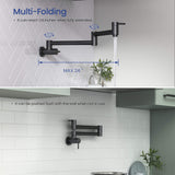 Kibi Circular Kitchen Pot Filler In Matte Black Finish - KPF601MB