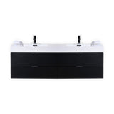 KubeBath Bliss 80 in. Wall Mount Double Sink Modern Bathroom Vanity - BSL80D-GW