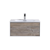 KubeBath 24 in. De Lusso Wall Mount Modern Bathroom Vanity With Color Options - DL24-GW