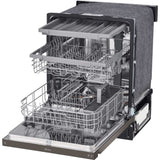 LG 24 in. Front Control Dishwasher with QuadWash and 3rd Rack in Black Stainless Steel (LDFN4542D)