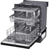 LG 24 in. Front Control Dishwasher with QuadWash and 3rd Rack in Smooth Black (LDFN4542B)