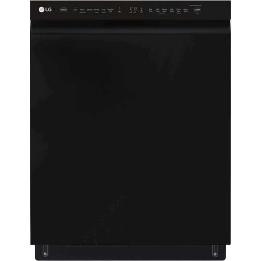 LG 24 in. Front Control Dishwasher with QuadWash and 3rd Rack in Smooth Black (LDFN4542B)