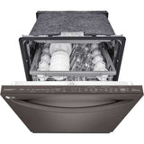 LG 24 in. Top Control Wi-Fi Enabled Dishwasher with TrueSteam and 3rd Rack in Black Stainless Steel (LDTS5552D)
