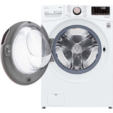 LG 27 In. 4.5-Cu. Ft. Front Load Washer with Steam Technology in White (WM4000HWA)
