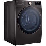 LG 27 In. 7.4-Cu. Ft. Front Load Electric Dryer with TurboSteam and Built-In Intelligence in Black Steel (DLEX4000B)