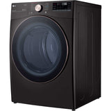 LG 27 In. 7.4-Cu. Ft. Front Load Electric Dryer with TurboSteam and Built-In Intelligence in Black Steel (DLEX4000B)