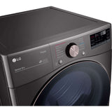 LG 27 In. 7.4-Cu. Ft. Front Load Electric Dryer with TurboSteam and Built-In Intelligence in Black Steel (DLEX4000B)