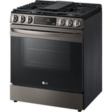 LG 30 in. 5.8 Cu Ft. Smart Wi-Fi Enabled Fan Convection Gas Slide-in Range with Air Fry & EasyClean (LSGL5833D)