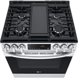 LG 30 in. 5.8-Cu Ft. Smart Wi-Fi Enabled Fan Convection Gas Slide-in Range with Air Fry and EasyClean (LSGL5833F)