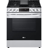 LG 30 in. 5.8-Cu Ft. Smart Wi-Fi Enabled Fan Convection Gas Slide-in Range with Air Fry and EasyClean (LSGL5833F)