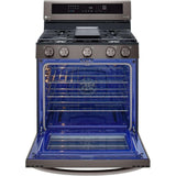 LG 30 in. 5.8-Cu. Ft. Gas Convection Smart Range with AirFry and InstaView, Black Stainless Steel (LRGL5825D)