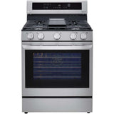LG 30 in. 5.8-Cu. Ft. Gas Convection Smart Range with AirFry and InstaView, Stainless Steel (LRGL5825F)