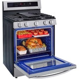LG 30 in. 5.8-Cu. Ft. Gas Convection Smart Range with AirFry and InstaView, Stainless Steel (LRGL5825F)