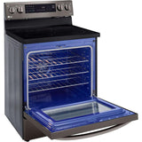 LG 30 in. 6.3-Cu. Ft. Electric Smart Range with InstaView and AirFry, Black Stainless Steel (LREL6325D)