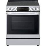 LG 30 in. 6.3-Cu. Ft. Smart Wi-Fi Enabled ProBake Convection InstaView Electric Slide-in Range with Air Fry, Stainless Steel (LSEL6335F)