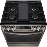 LG 30 in. 6.3-Cu. Ft. Smart Wi-Fi Enabled ProBake Convection InstaView Gas Slide-in Range with Air Fry, Black Stainless Steel (LSGL6335D)