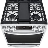 LG 30 in. 6.3-Cu. Ft. Smart Wi-Fi Enabled ProBake Convection InstaView Gas Slide-in Range with Air Fry, Stainless Steel (LSGL6337F)