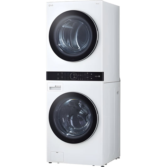 LG Single Unit Electric WashTower with Center Control In White (WKEX200HWA)