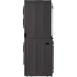 LG Single Unit Electric WashTower with Center Control in Black Steel (WKEX200HBA)