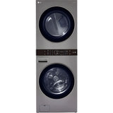 LG Single Unit Front Load LG WashTower with Center Control 4.5-cu. ft. Washer and 7.4-cu. ft. Gas Dryer in Graphite Steel (WKG101HVA)