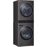 LG Single Unit Gas WashTower with Center Control, Black Steel (WKGX201HBA)