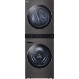 LG Single Unit Gas WashTower with Center Control, Black Steel (WKGX201HBA)