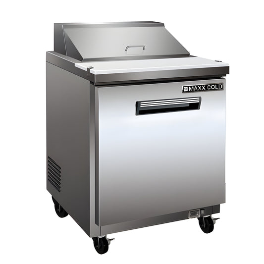 Maxx Cold One-Door Refrigerated Sandwich and Salad Prep Station, 7 cu. ft., in Stainless Steel - MXCR29SHC