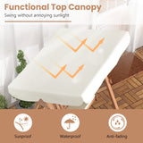 Costway Outdoor Swing Bench 2 Seats with Wood A-Frame New - NP11330+