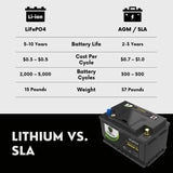 PowerTex Batteries BCI Group T6 / L2 Lithium LiFePO4 Automotive Battery - PTLGT6