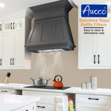 Awoco RH-IT06-M 14-1/2" Stainless Steel Range Hood, 4 Speeds, 800CFM