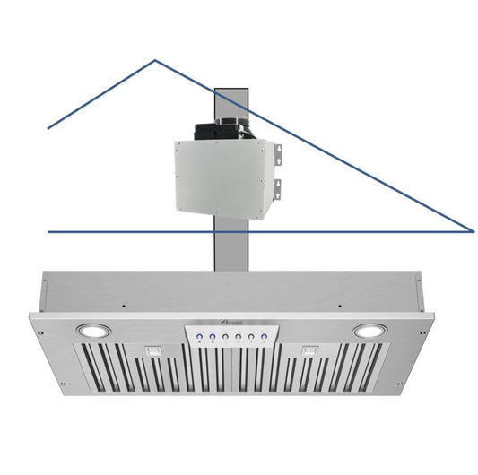 Awoco RH-IT06-M 14-1/2" Stainless Steel Range Hood, 4 Speeds, 800CFM