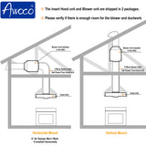 Awoco RH-IT06-M 14-1/2" Stainless Steel Range Hood, 4 Speeds, 800CFM