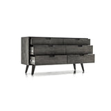 iDeal Mohave Acacia Wood 4-Piece Bedroom Set with Elegant Upholstered Bed and Spacious Storage Solutions - SETMVBDQN4A