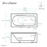 Swiss Madison Concorde 60 in. x 32 in. Acrylic Glossy White, Alcove, Integral, Right-Hand Drain, Apron Bathtub - SM-AB560 - Backyard Provider