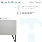 Swiss Madison Annecy 48" Bathroom Vanity in Brushed Grey - SM-BV234 - Backyard Provider