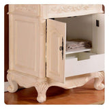 Silkroad 32" Antique White Vanity w/ Crema Marfil Marble Top & Undermount Sink – ZY-0250-CM-UWC-32