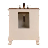 Silkroad 32" Antique White Vanity w/ Crema Marfil Marble Top & Undermount Sink – ZY-0250-CM-UWC-32