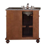 Silkroad 36" Left Side Single Sink Vanity, English Chestnut – HYP-0213-BB-UWC-36-L