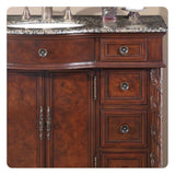 Silkroad 36" Left Side Single Sink Vanity, English Chestnut – HYP-0213-BB-UWC-36-L