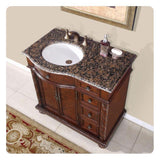 Silkroad 36" Left Side Single Sink Vanity, English Chestnut – HYP-0213-BB-UWC-36-L