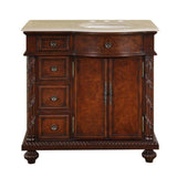 Silkroad 53" Cherry Bathroom Vanity, Granite Top, Undermount Sink - HYP-0206-BB-UIC-53