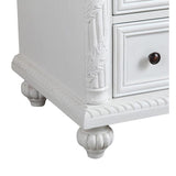 Silkroad Exclusive 36" Right Sink Vanity, Carrara Marble, Antique White – V0213WW36R
