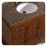 Silkroad 36" Single Sink Bathroom Vanity, English Chestnut, Baltic Brown Granite – HYP-0212-BB-UWC-36