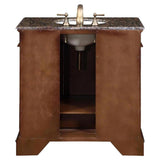 Silkroad 36" Single Sink Bathroom Vanity, English Chestnut, Baltic Brown Granite – HYP-0212-BB-UWC-36
