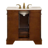Silkroad 36" Single Sink Vanity, English Chestnut, Crema Marfil Marble - HYP-0212-CM-UIC-36