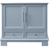 Silkroad Exclusive 36" Single Sink Gray Bathroom Vanity Base With Two Drawers and Two Doors Storage - C05036GC